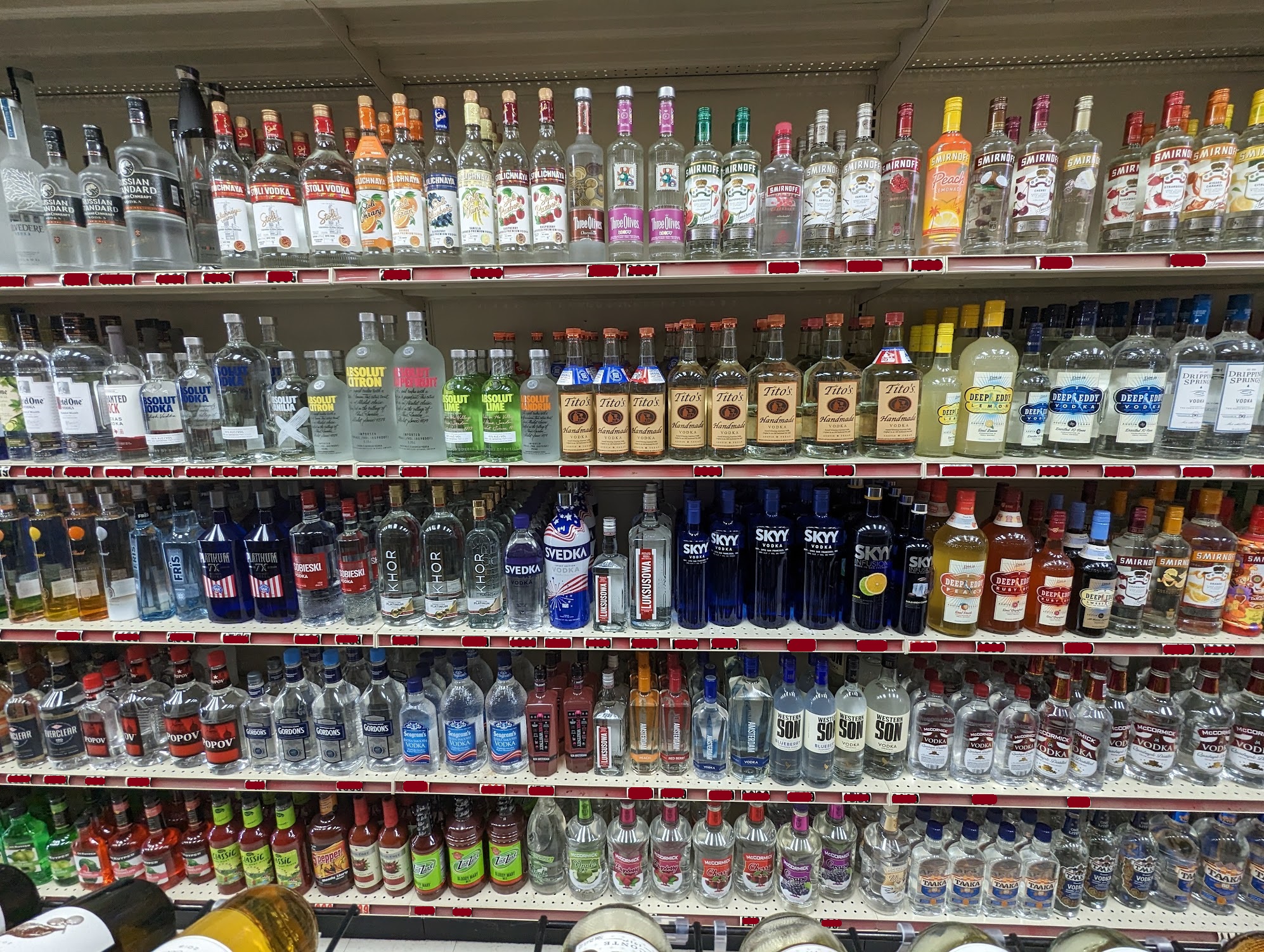 Vodka selection